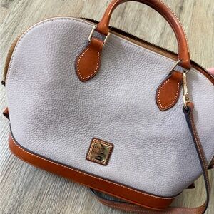 Dooney & Bourke Gray and Brown Leather Satchel